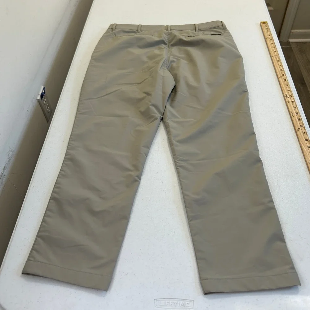 Banana Republic Mens Performance Chino Pants Khaki Tan 36x30 Straight Leg